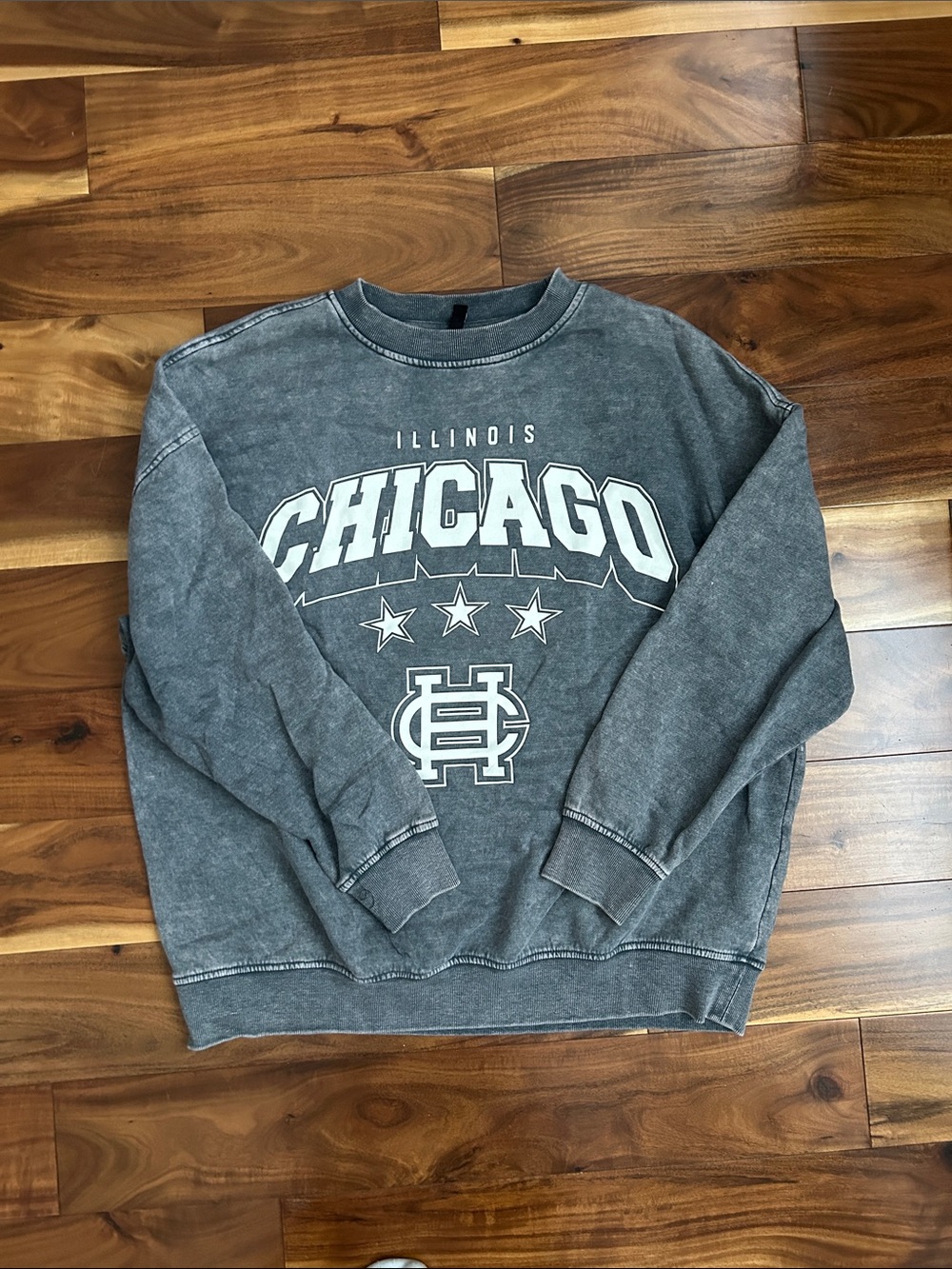 Divided Gray Chicago Graphic Crewneck Sweatshirt